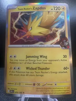 Team Rocket's Zapdos 070/182 Destined Rivals Pokemon Holo Near Mint - Image 1