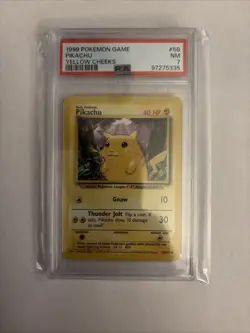 PSA 7: English Pokemon Base Set Yellow Cheek Pikachu - Image 1