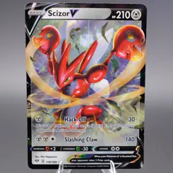 Scizor V 118/189 Ultra Rare SWSH03: Darkness Ablaze Pokemon TCG NM - Image 1