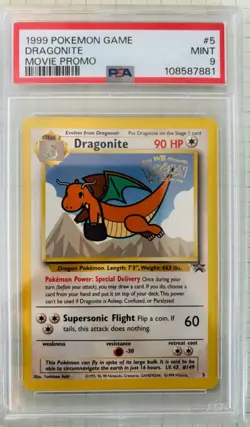 #5 Dragonite 1999 Pokemon Game Movie Movie Promo PSA 9 - Image 1