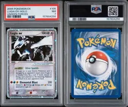 2005 POKEMON EX UNSEEN FORCES #105 LUGIA EX-HOLO PSA 7 - Image 3