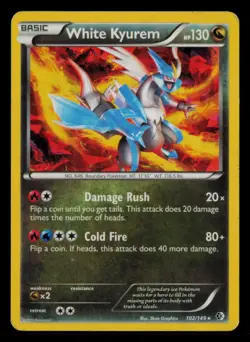 White Kyurem (BW Boundaries Crossed) 102/149 Holo Deck Exclusives Pokemon NM - Image 1