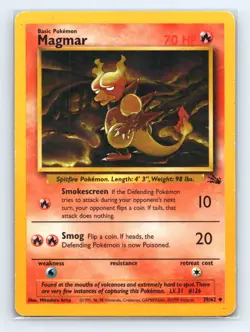 Magmar Fossil #39/62 English Pokemon Card - MP - Image 1