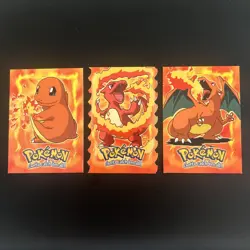 Topps Charmander, Charmeleon (Die Cut), Charizard Collectible Pokemon Cards - Image 1