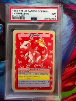Charmeleon NO NUMBER Topsun BLUE BACK Japanese Pokemon Card PSA 7 - Image 1