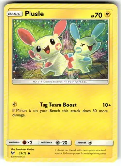 Plusle 33/73 Common Shining Legends Pokemon Card - Image 1