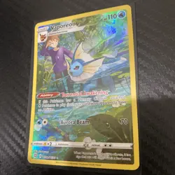 Pokemon Vaporeon Brilliant Stars TG02/30 Ultra Rare Holo HP110 Aurora Beam - Image 3