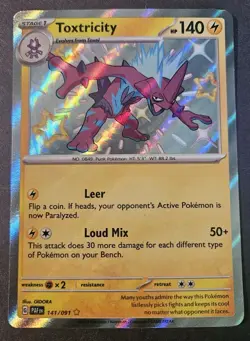 Pokemon TCG Toxtricity 141/091 Paldean Fates Shiny Rare Near Mint - Image 1
