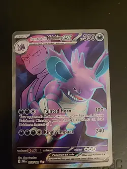Team Rocket's Nidoking EX 216/182 Pokemon Destined Rivals Scarlet & Violet NM - Image 1
