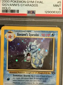 Pokemon TCG Giovanni's Gyarados Unlimited Holo 5/132 Gym Challenge PSA 9 Swirl!! - Image 2