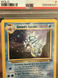 Pokemon TCG Giovanni's Gyarados Unlimited Holo 5/132 Gym Challenge PSA 9 Swirl!! - Image 3