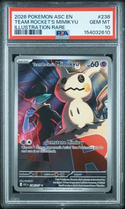 TEAM ROCKET'S MIMIKYU Ascended Heroes Illustration Rare #238 PSA 10 Pokemon - Image 1