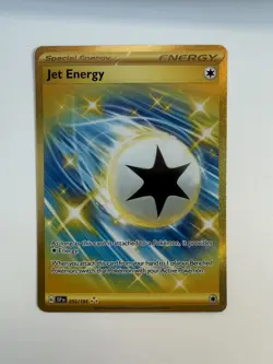Pokemon Scarlet & Violet Surging Sparks Jet Energy 252/191 Gold Rare Foil Holo - Image 1