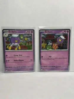 2x 2025 Pokemon Mega Evolutions Black Star Promo Drifloon 005 + Drifblim 006 - Image 1