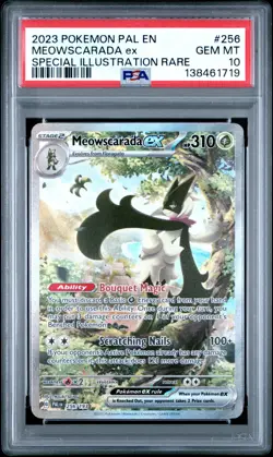 Pokemon Paldea Evolved Meowscarada EX Sir #256 PSA 10 - Image 1