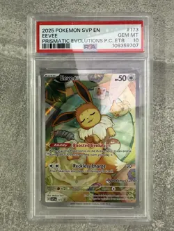 Pokemon Eevee 173 Prismatic Evolutions Pokemon Centre Stamped Promo PSA 10 PC - Image 1
