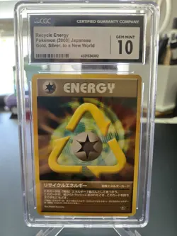 RECYCLE ENERGY *Rare* - Gold Silver to a New World - Pokemon TCG CGC Gem Mint 10 - Image 1