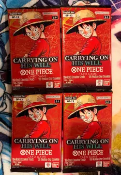 One Piece TCG: Four OP13 Booster Packs (Carrying on his will) - Image 1