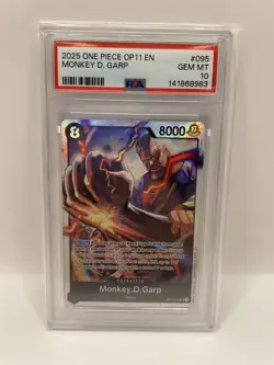2025 ONE PIECE OP11-095 A FIST OF DIVINE SPEED MONKEY D. GARP PSA 10 Low POP - Image 1
