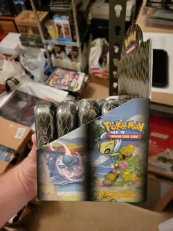 Pokemon TCG: Shining Fates Mini Tin Display Box Open - (10-Tins) Factory Sealed - Image 3