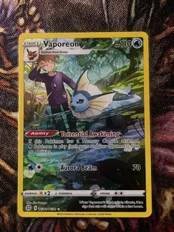 Pokemon Vaporeon TG02/TG30 Swsh09: Brilliant Stars Trainer Gallery Holo Full Art - Image 1