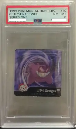 1999 Pokemon Action Flipz No 40 Gastly/Haunter/Gengar - PSA 8 Grading Englisch - Image 1