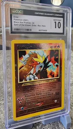 Pokemon TCG 2001 Entei Spell Of The Unown - Rev. Holo #34 CGC Gem Mint 10 - Image 2