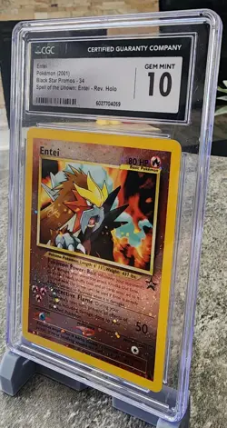 Pokemon TCG 2001 Entei Spell Of The Unown - Rev. Holo #34 CGC Gem Mint 10 - Image 3