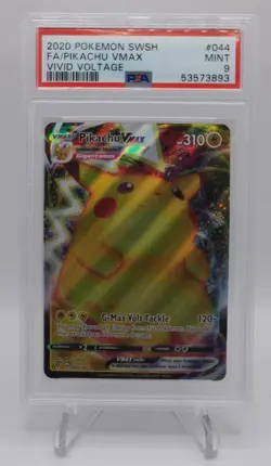 2020 Pokemon SWSH Vivid Voltage FULL ART Pikachu VMAX #044 PSA 9 MINT 🔥 - Image 1