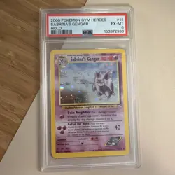 Pokemon 2000 Gym Heroes Sabrina's Gengar Holo Rare PSA 6 Unlimited 14/132 Swirl - Image 1