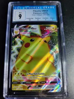 2020 Pokemon SWSH Vivid Voltage Pikachu VMAX Full Art 044/185 PSA 9 MINT CGC 9 - Image 1