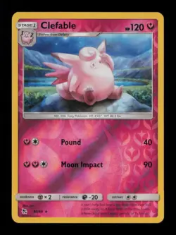 REVERSE HOLO CLEFABLE RARE 40/68 LP POKEMON - Image 1