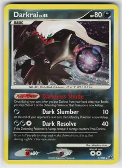 Darkrai 3 Holo 100 R Majestic Dawn Pokemon Moderately Played *SWIRL* - Image 1