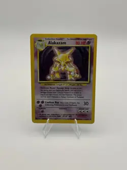 Pokemon Alakazam TCG Base Set Holo Card 1/102 Unlimited Holo Rare MP (#1) - Image 1