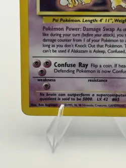 Pokemon Alakazam TCG Base Set Holo Card 1/102 Unlimited Holo Rare MP (#1) - Image 2