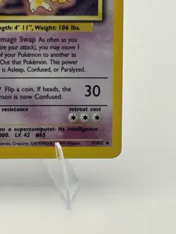 Pokemon Alakazam TCG Base Set Holo Card 1/102 Unlimited Holo Rare MP (#1) - Image 5