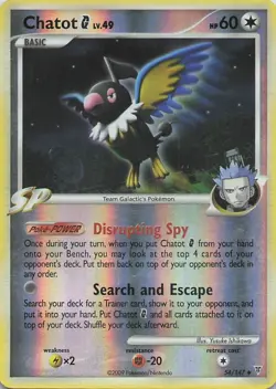 2009 Platinum Supreme Victors Chatot G Reverse Holo Card 54/147 - Image 1