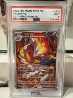 Pokemon TCG Infernape Twilight Masquerade Illustration Rare Card 173/16 PSA 9 - Image 1