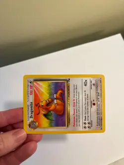 Dragonite Pokemon Card Fossil 19/62, HP/Damaged - Image 3