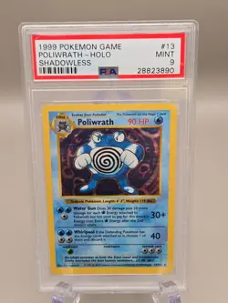 1999 Pokemon Game Shadowless #13 Poliwrath Holo PSA 9 Mint - Image 1