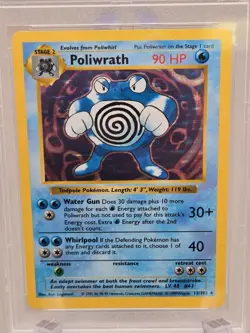 1999 Pokemon Game Shadowless #13 Poliwrath Holo PSA 9 Mint - Image 2