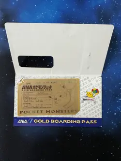 1998 Rare Pokemon ANA Gold Boarding Pass No.1 Pikachu Japanese - Image 2