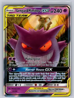 Gengar & Mimikyu GX 53/181 Holo GX Rare Team Up Pokemon Near Mint - Image 1