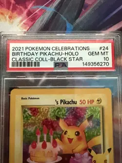 2021 POKEMON CELEBRATIONS CLASSIC COLLECTION #24 BIRTHDAY PIKACHU HOLO PSA 10 - Image 3