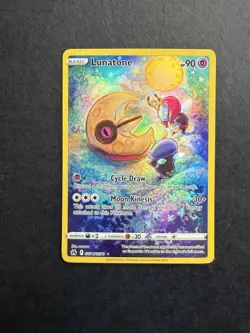 Pokemon Lunatone GG11/GG70 Crown Zenith Galarian Gallery Full Art Holo 90HP - Image 1