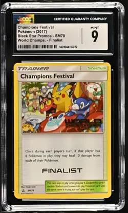 2017 Pokemon World Championship Promo Champions Festival Finalist #SM78 CGC 9 - Image 1