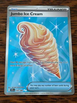 POKEMON TCG JUMBO ICE CREAM 109/086 CHAOS RISING ULTRA RARE FULL ART HOLO - Image 1