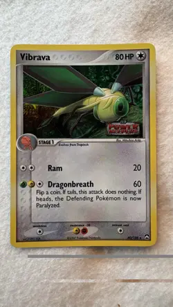 Vibrava 40/108 Reverse Holo Stamped Pokemon 2007 EX Power Keepers MP - Image 2