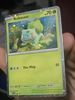 Bulbasaur 046 Cosmos Holo Rare Double Swirl 151 Black Star Promo Pokemon TCG NM - Image 2