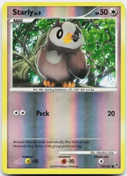 Starly 129/147 Common Supreme Victors Pokemon Reverse Holo Lightly Played - Image 1